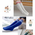 cotton wholesale in stock long tube girls school socks with stripes